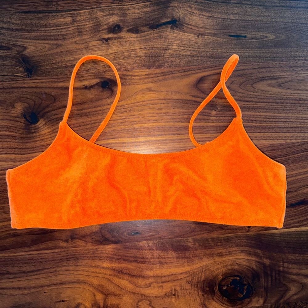 La Hearts Orange Bikini Top